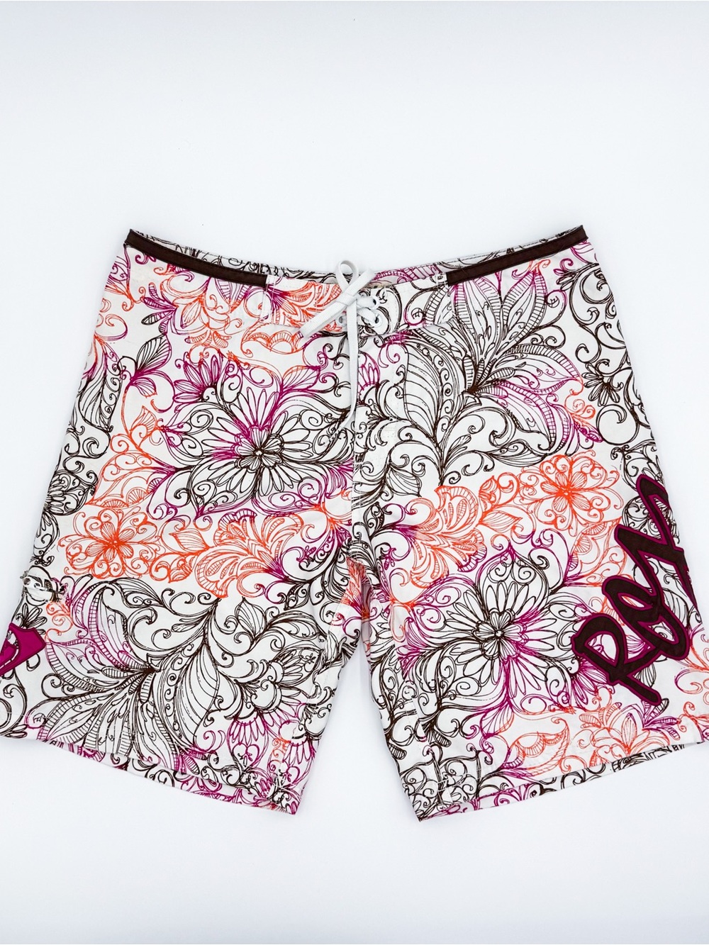 Vintage Y2K Roxy Girls Board Shorts Floral Surf Swim Shorts Size 5